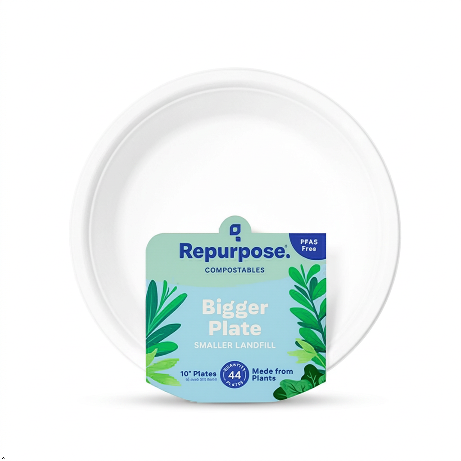 Repurpose Compostable Plates 10in, 44 Count Repurpose